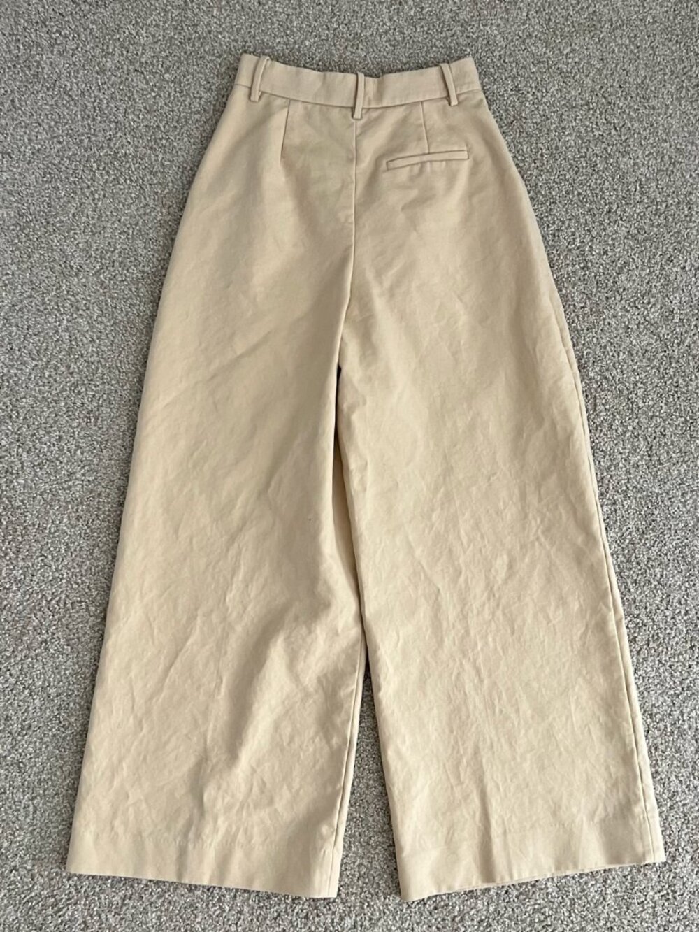 Khaite Teyana Wide-Leg Pleated Waist High Rise Cotton Trousers Designer Tan Sz 6 - Picture 2 of 6
